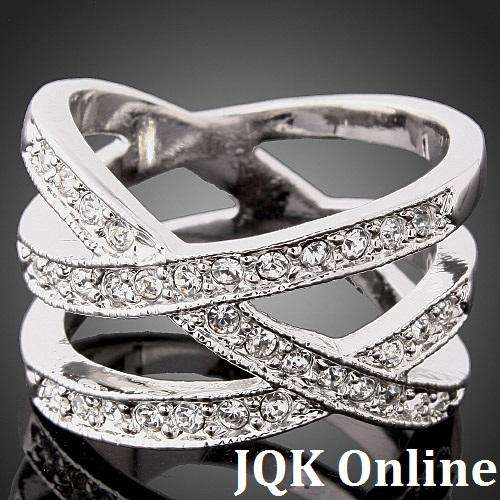 Brand New Fashion 18K White GP with Austrian Crystal Ring!!!!! Size 7,8  or 9