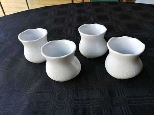 CARROL BOYES SET OF 4 EGG CUPS, "SWIRL"
