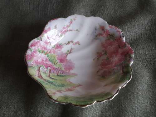 STUNNING VINTAGE ROYAL ALBERT "BLOSSOM TIME" MINT/TRINKET DISH