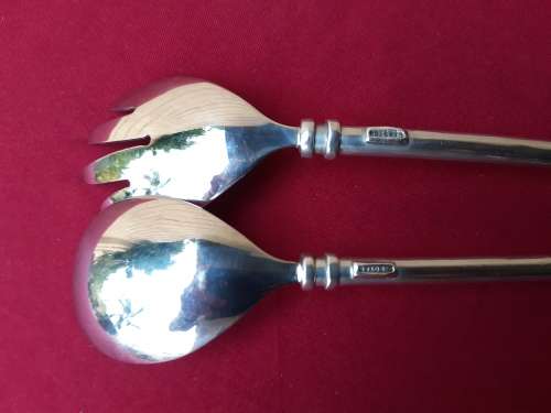 STUNNING CARROL BOYES PEWTER SALAD SERVER SET IN EXCELLENT CONDITION