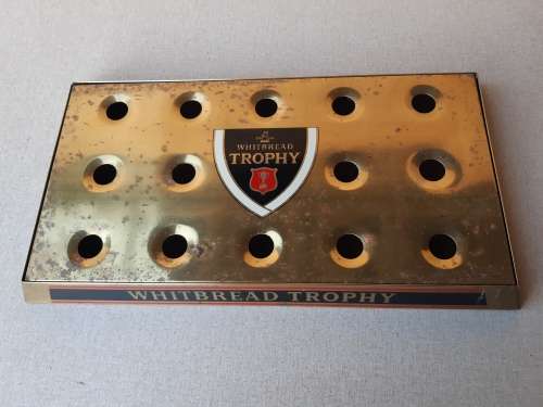 HIGHLY COLLECTIBLE AND VINTAGE BRASS "WHITBREAD TROPHY" SHOT GLASS TRAY