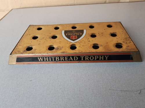 HIGHLY COLLECTIBLE AND VINTAGE BRASS "WHITBREAD TROPHY" SHOT GLASS TRAY