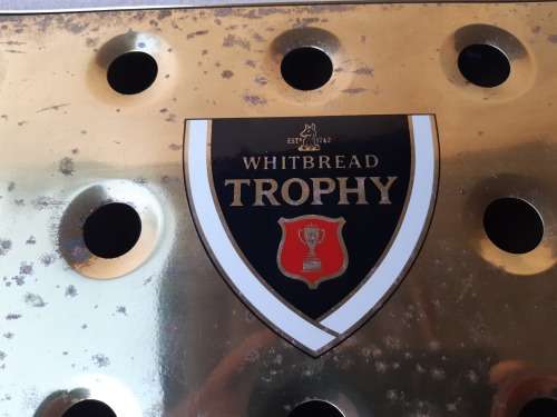 HIGHLY COLLECTIBLE AND VINTAGE BRASS "WHITBREAD TROPHY" SHOT GLASS TRAY