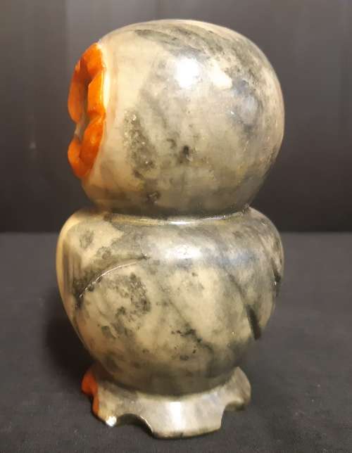 VINTAGE ALABASTER OWL FIGURINE BY M GREGORIETTI VOLTERRA FROM TUSCANY ITALY