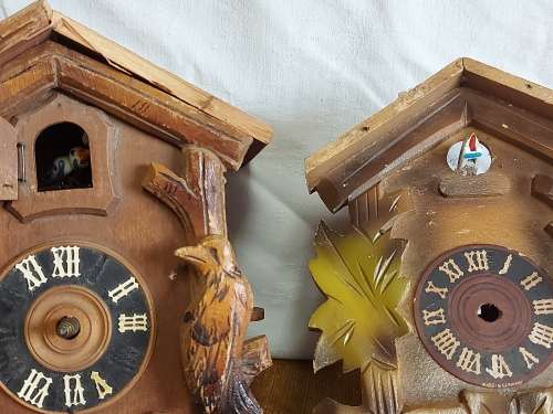 PARTS OF TWO CUCKOO CLOCKS FOR SPARES