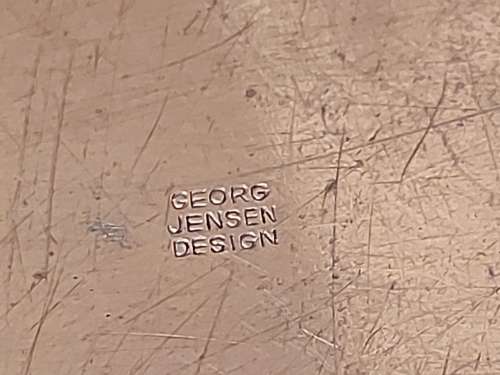 VINTAGE GEORG JENSEN TAVERNA DESIGN SOLID COPPER STRAIGHT SIDED SKILLET WITH A SILVER LINING