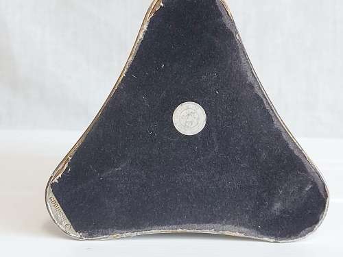 STUNNING VINTAGE GODINGER TRIANGULAR SILVER PLATED PHOTO FRAME/PEN HOLDER