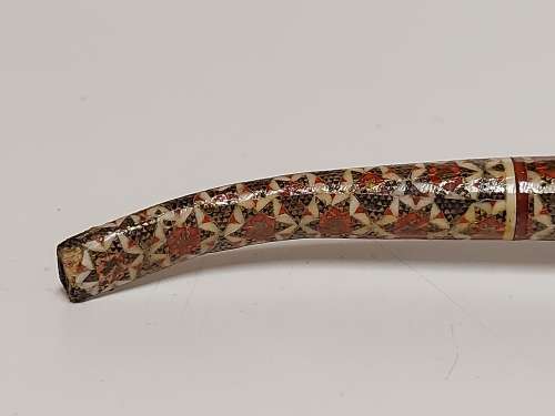 GREAT FIND! PERSIAN MARQUETRY KHATAM KARI HIGHLY DECORATED TOBACCO PIPE