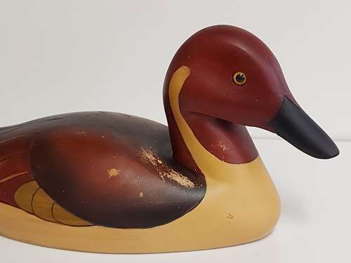 HIGHLY COLLECTIBLE FEATHERS OF KNYSNA LIMITED EDITION WOODEN PINTAIL DUCK, HAND CARVED AND PAINTED