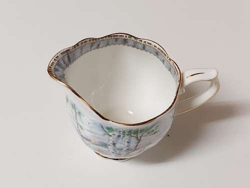 STUNNING ROYAL ALBERT SILVER BIRCH BONE CHINA CREAMER
