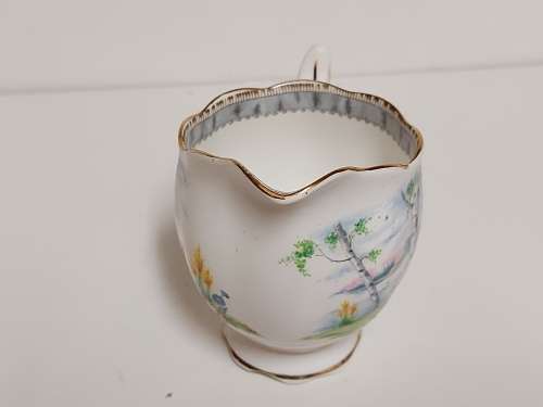STUNNING ROYAL ALBERT SILVER BIRCH BONE CHINA CREAMER