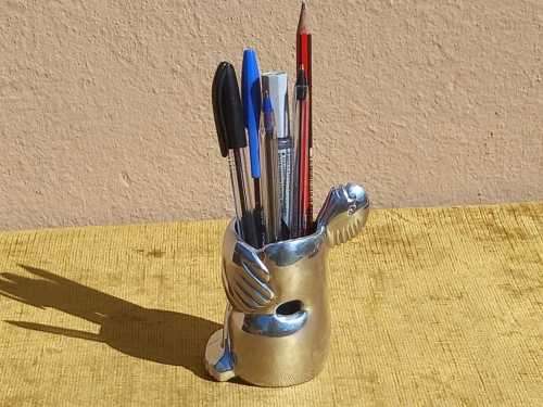 CARROL BOYES FUNCTIONAL ART: STUNNING EARLY DESIGN BOXED PEN HOLDER WITH AN INNER COATING