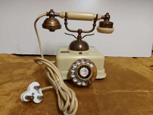 VINTAGE BAKELITE, METAL AND BRASS JN-4 TELEPHONE, WORKING