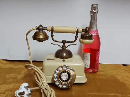 VINTAGE BAKELITE, METAL AND BRASS JN-4 TELEPHONE, WORKING