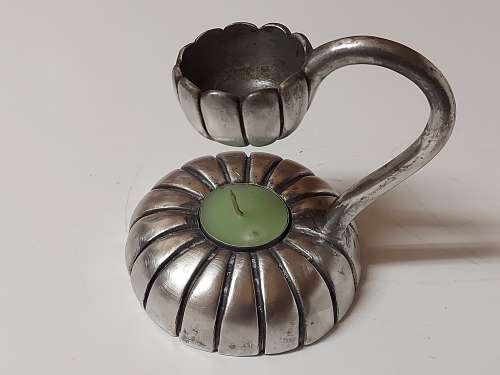 VINTAGE CARROL BOYES FUNCTIONAL ART: EARLY DESIGN PEWTER AROMATHERAPY BURNER