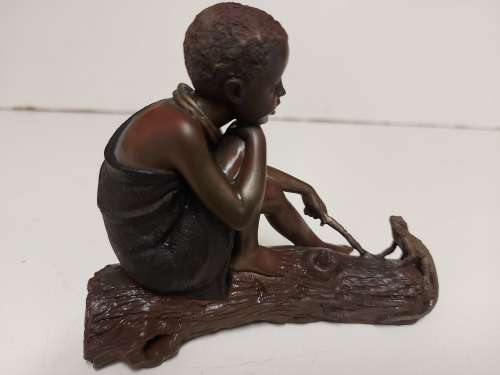 FUMA AFRICAN FIGURINE COLD CAST BRONZE SCULPTURE IN MINT CONDITION