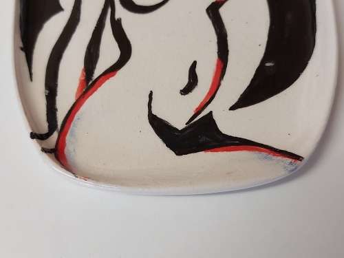 GORGEOUS CONTEMPORARY ART CERAMIC PLATE, SIGNED BY THE ARTIST