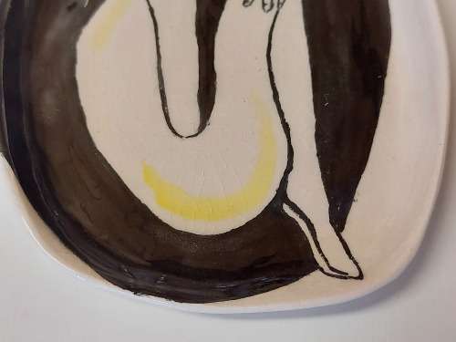 GORGEOUS CONTEMPORARY ART CERAMIC PLATE, SIGNED BY THE ARTIST