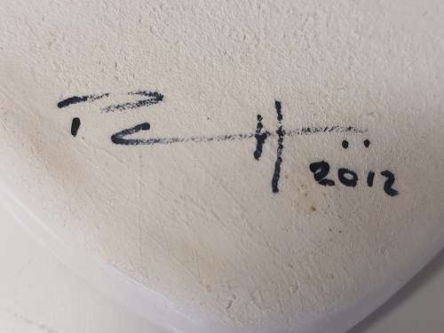 GORGEOUS CONTEMPORARY ART CERAMIC PLATE, SIGNED BY THE ARTIST