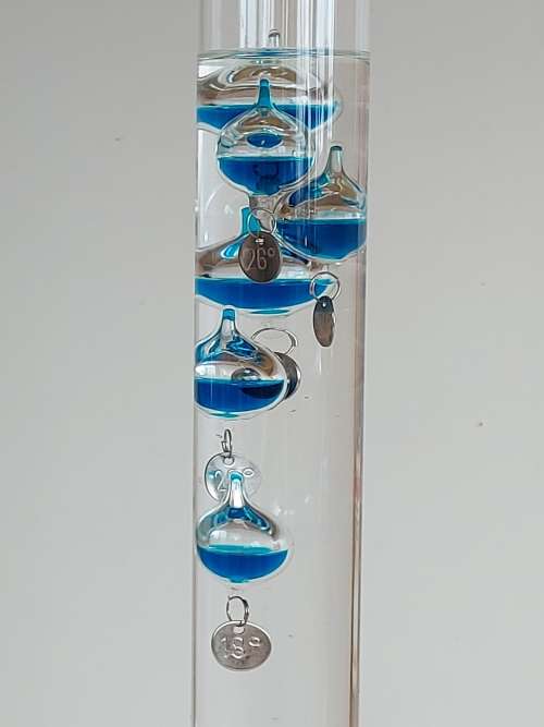 BEAUTIFUL TALL GALILEO GLASS FLOATING THERMOMETER