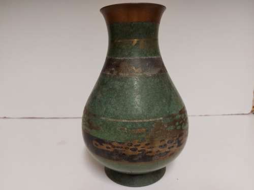WMF IKORA ART DECO 1920s PATINATED BRONZE VASE, MARKED AT THE BASE