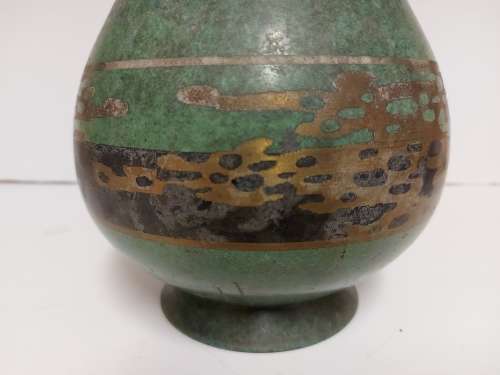 WMF IKORA ART DECO 1920s PATINATED BRONZE VASE, MARKED AT THE BASE