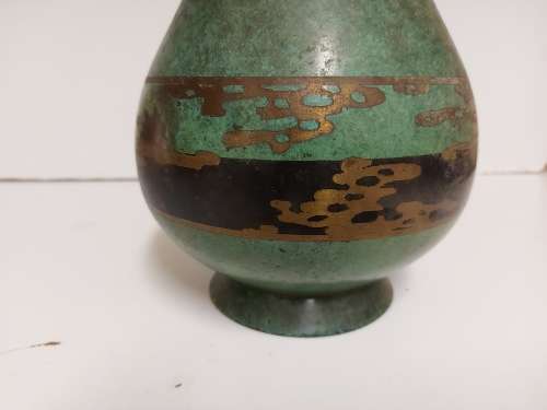WMF IKORA ART DECO 1920s PATINATED BRONZE VASE, MARKED AT THE BASE