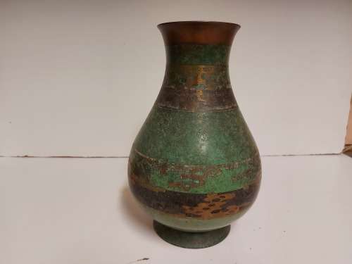 WMF IKORA ART DECO 1920s PATINATED BRONZE VASE, MARKED AT THE BASE