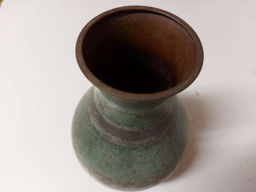 WMF IKORA ART DECO 1920s PATINATED BRONZE VASE, MARKED AT THE BASE