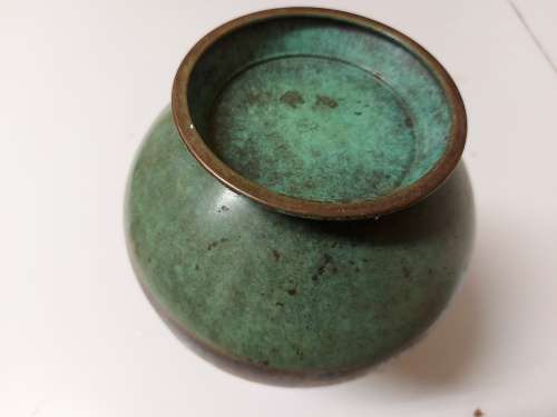 WMF IKORA ART DECO 1920s PATINATED BRONZE VASE, MARKED AT THE BASE