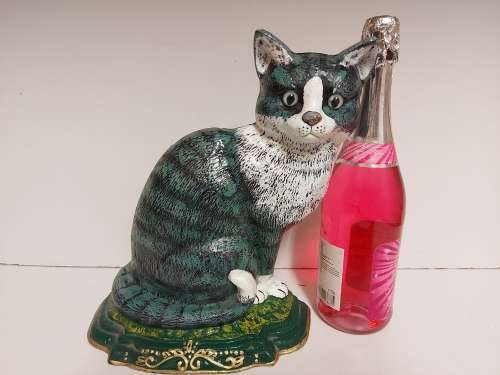 AWSESOME VINTAGE LARGE CAST IRON CAT FIGURINE DOOR STOPPER IN GREAT CONDITION, 3.5 KG