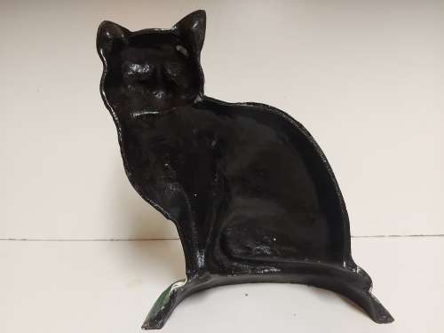 AWSESOME VINTAGE LARGE CAST IRON CAT FIGURINE DOOR STOPPER IN GREAT CONDITION, 3.5 KG