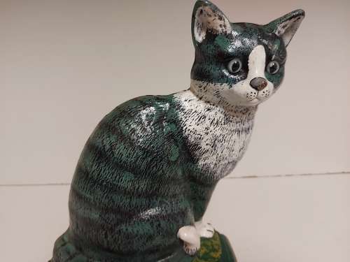 AWSESOME VINTAGE LARGE CAST IRON CAT FIGURINE DOOR STOPPER IN GREAT CONDITION, 3.5 KG