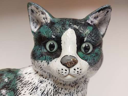 AWSESOME VINTAGE LARGE CAST IRON CAT FIGURINE DOOR STOPPER IN GREAT CONDITION, 3.5 KG