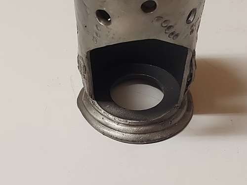 BEAUTIFUL SILVER METAL AROMATHERAPY BURNER, SOLID AND HEAVY AND WITH A GLASS CANDLE RING ON TOP