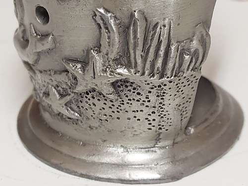 BEAUTIFUL SILVER METAL AROMATHERAPY BURNER, SOLID AND HEAVY AND WITH A GLASS CANDLE RING ON TOP