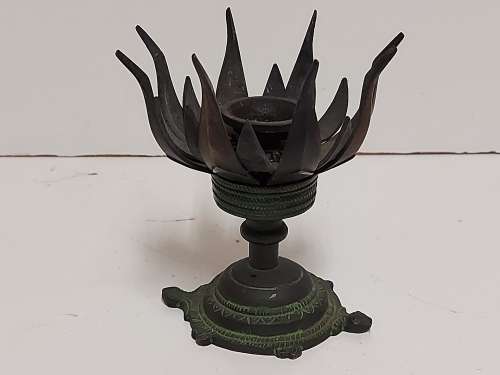 VINTAGE BRONZE EASTERN LOTUS INCENSE BURNER
