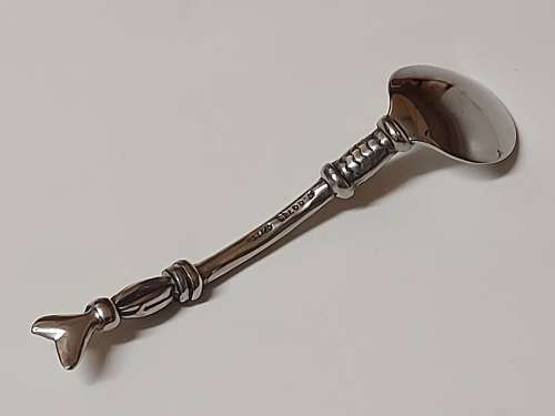 VINTAGE CARROL BOYES FUNCTIONAL ART RARE AND UNUSUAL PEWTER AND STAINLESS SUGAR SPOON