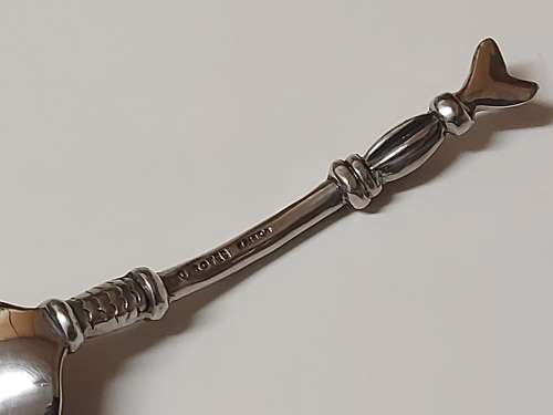 VINTAGE CARROL BOYES FUNCTIONAL ART RARE AND UNUSUAL PEWTER AND STAINLESS SUGAR SPOON