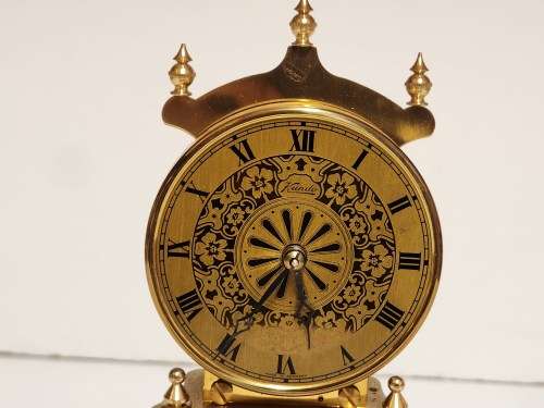 VINTAGE KUNDO MADE IN GERMANY TORSION PENDULUM DOMED BRASS MANTEL CLOCK