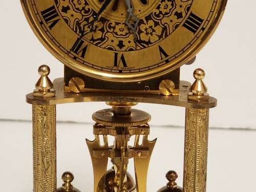 VINTAGE KUNDO MADE IN GERMANY TORSION PENDULUM DOMED BRASS MANTEL CLOCK