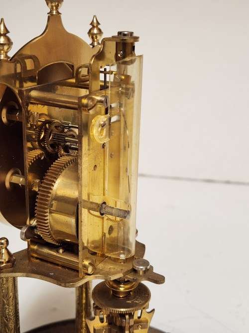 VINTAGE KUNDO MADE IN GERMANY TORSION PENDULUM DOMED BRASS MANTEL CLOCK