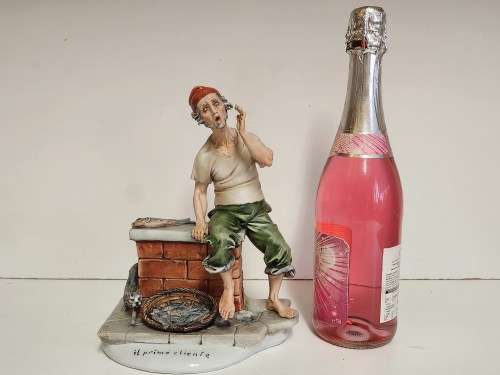 VINTAGE LARGE TYCHE TOSCA CAPODIMONTE PORCELAIN FIGURINE, MADE IN ITALY