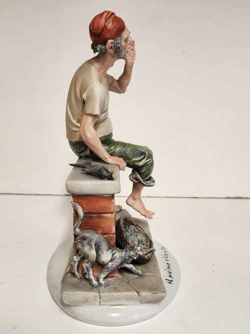 VINTAGE LARGE TYCHE TOSCA CAPODIMONTE PORCELAIN FIGURINE, MADE IN ITALY