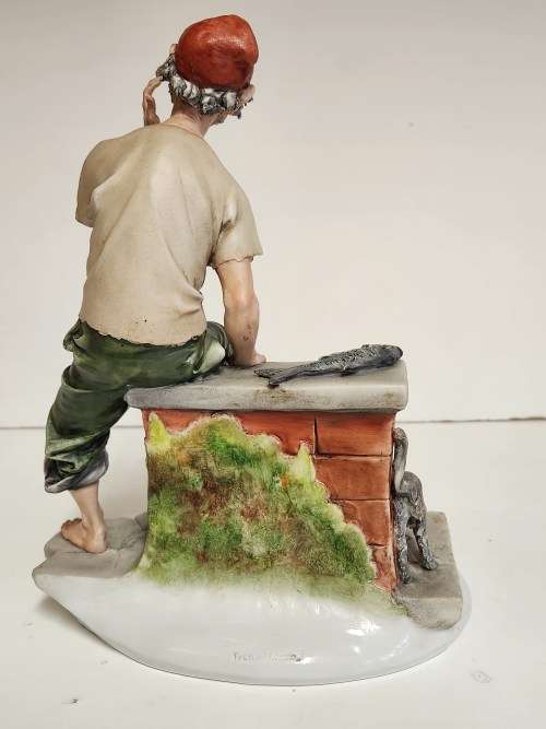 VINTAGE LARGE TYCHE TOSCA CAPODIMONTE PORCELAIN FIGURINE, MADE IN ITALY