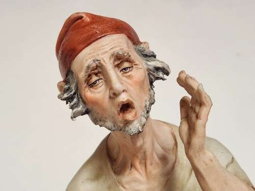 VINTAGE LARGE TYCHE TOSCA CAPODIMONTE PORCELAIN FIGURINE, MADE IN ITALY