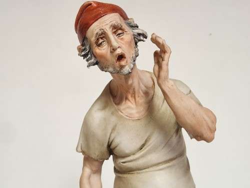 VINTAGE LARGE TYCHE TOSCA CAPODIMONTE PORCELAIN FIGURINE, MADE IN ITALY