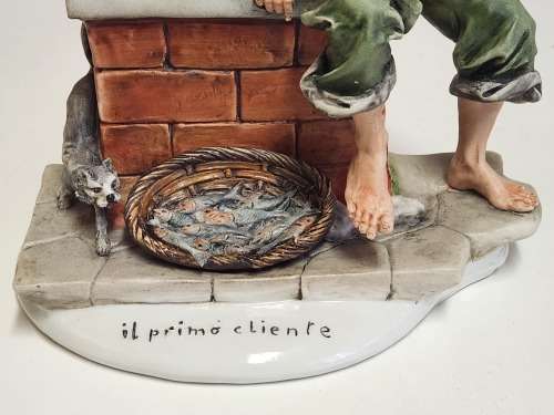 VINTAGE LARGE TYCHE TOSCA CAPODIMONTE PORCELAIN FIGURINE, MADE IN ITALY