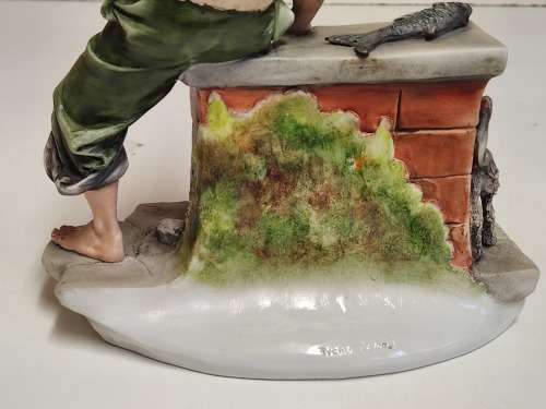 VINTAGE LARGE TYCHE TOSCA CAPODIMONTE PORCELAIN FIGURINE, MADE IN ITALY