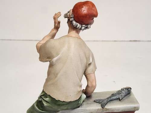 VINTAGE LARGE TYCHE TOSCA CAPODIMONTE PORCELAIN FIGURINE, MADE IN ITALY